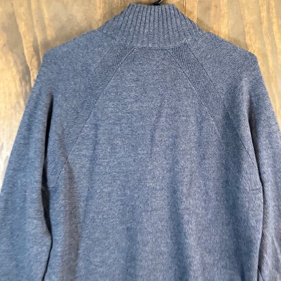 Banana Republic Mens Sweater Gray Knitted Mock Henley Neck Fine Wool Blend M - Picture 11 of 12